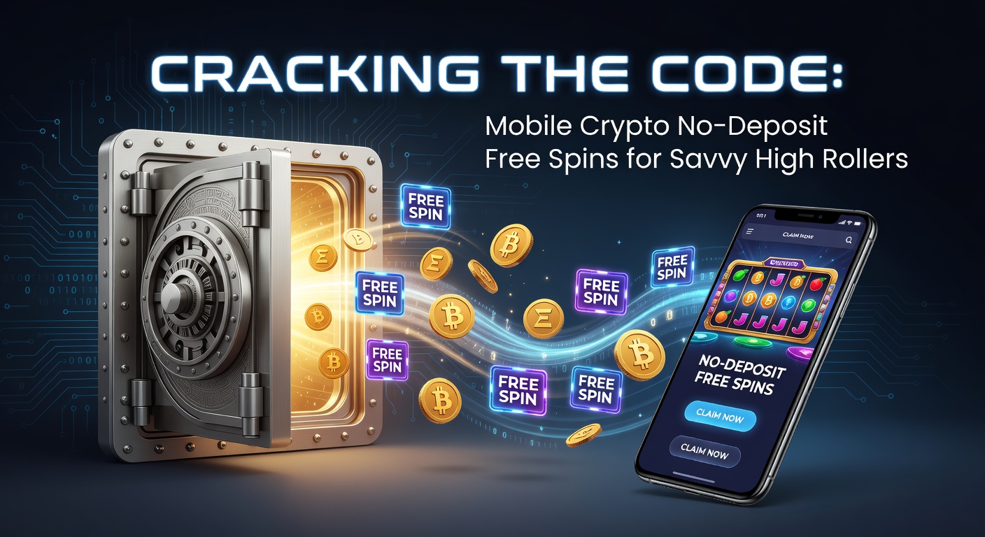 Smartphone displaying a mobile crypto casino app with free spins activation on a vibrant slot game interface, highlighting no-deposit bonuses for high-stakes players