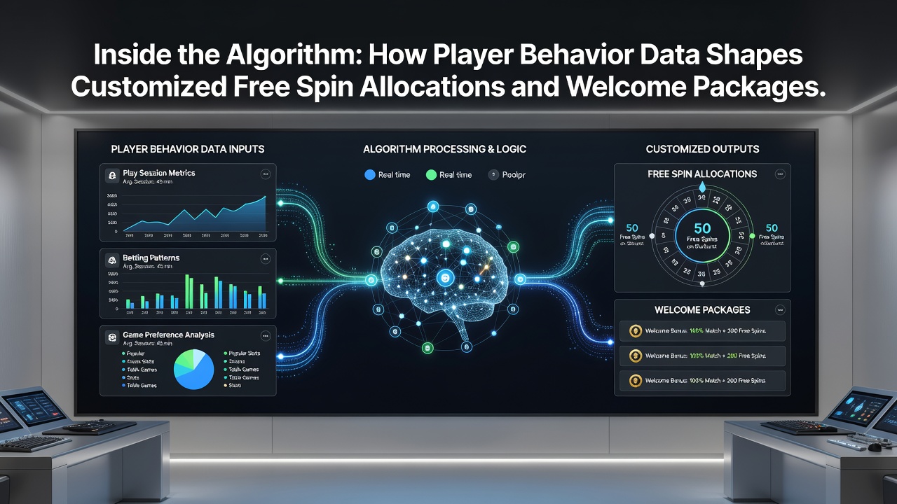 Global online casino network visualization showing data flows between player profiles and personalized welcome packages