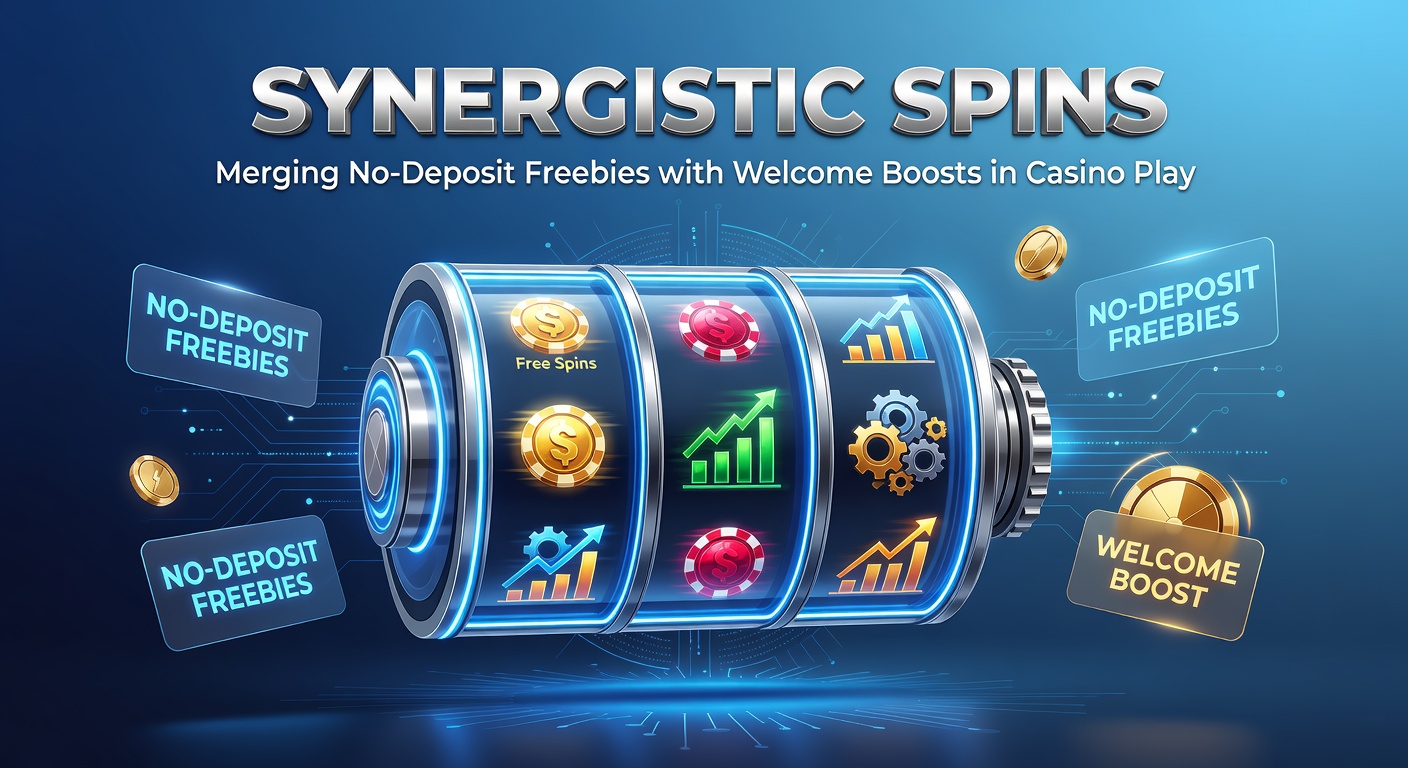 Casino player spinning slots with overlaid icons of free spins and bonus boosts symbolizing synergy in online gaming promotions